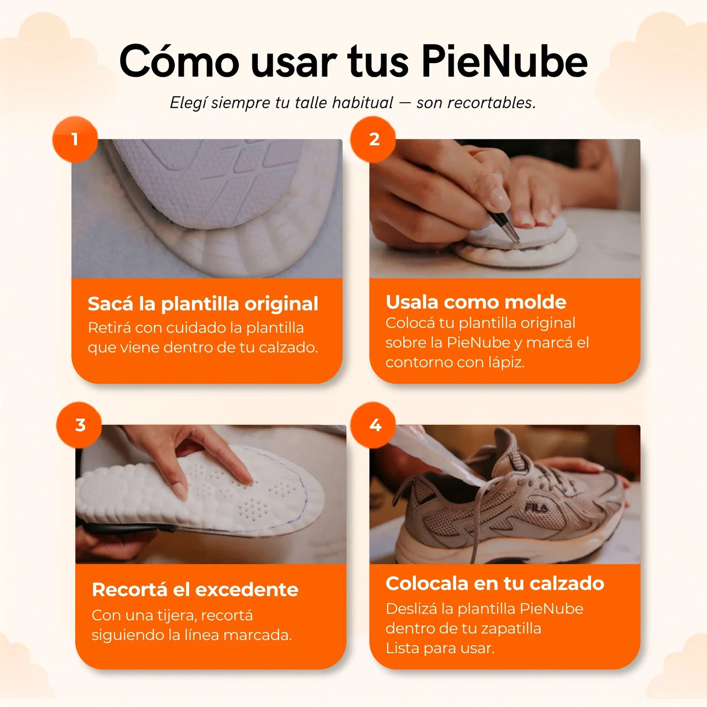 Plantillas PieNube™ - Camina en las nubes
